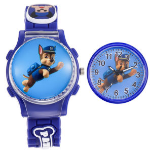 【Ready Stock】 Puppy Paw Patrol Watch for Kids Boys Girls Funny Flip Cover Turnable Kids Watch Cute Cartoon Pattern Quartz Watch Silicon Strap Children Watch For Kids GirlsKids Toys Watch