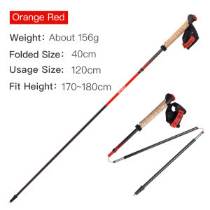 AONIJIE E4218 Carbon Fiber Foldable Trekking Poles Lightweight Hiking Sticks with Anti‑Slip Handles for Trail Running Mountaineering