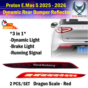 Proton E.Mas 5 Dynamic Rear Bumper Reflector With Signal Running + PNP Socket - Red Dragon Scale