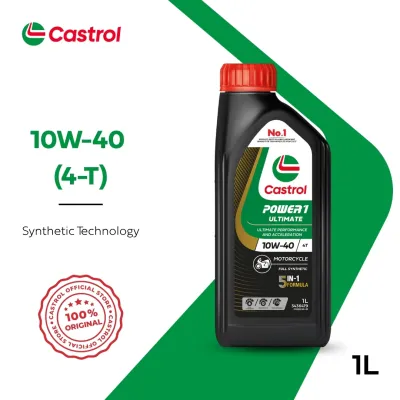 Castrol POWER1 Ultimate 10W-40 4T Fully Synthetic Motorcycle Engine Oil | Superior Engine Protection
