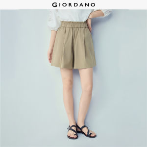 Giordano Beau Monde Women Casual Pants Elastic Waist 100% Cotton Woven Relaxed Non-Stretch Free Shipping 13406304