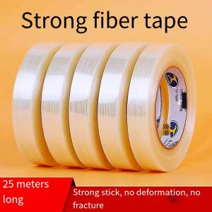 Striped mesh fibre tape strong adhesive wear-resistant waterproof lithium battery assembly bundling furniture and electrical appliances fixed transparent glass fibre toys aircraft aeromodelling single-sided packaging fibre tape strips