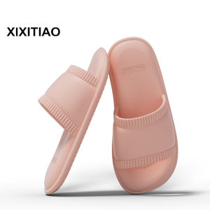 XIXITIAO Indoor Soft Non-Slip Slippers ins Indoor Guest Slippers for Men and Women Summer Solid Color High-End Comfortable Personality Couple Bathroom Shower Slippers