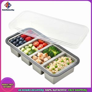 Vodool Large Ice Cube Tray Portable Compartmentalized Lunchbox Leakproof for Kids Adult Lunch Container