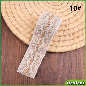 Nexlent 2m Handmade Decorations Linen Volume Burlap Ribbon Cloth Roll Lace DIY Manual Accessories