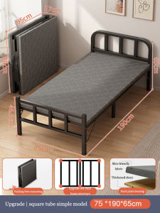 Stainless Steel Foldable Double Bed Frame with Thickened Bed Surface Solid Wood Design 100kg Load Capacity