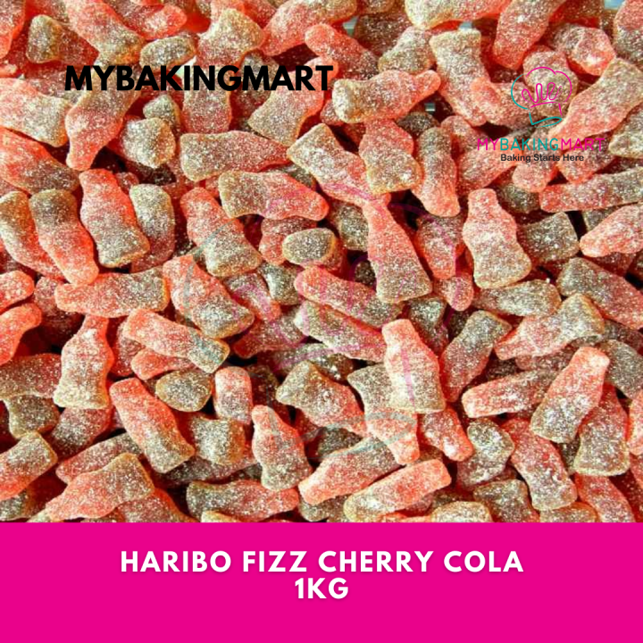 Haribo Fizz Cherry Cola Bottles Halal Gummy 1kg Original Packaging