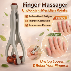 Wooden Hand Massager Finger Acupressure Massager Promote Hand Blood Circulation Stress Relief Health Care Massage Tool