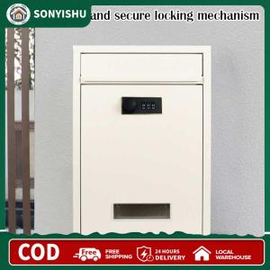 【New Arrival】 กล่องจดหมายกันฝนแบบแขวนผนังพร้อมระบบล็อคปลอดภัยสำหรับการรับจดหมายในพื้นที่กลางแจ้ง