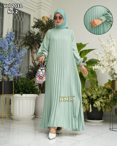 NMR Gamis MS Plisket Vol 2031-2 (Kancing Belakang)