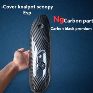 Black Carbon Cover / tutup knalpot Scoopy ESP 2018
