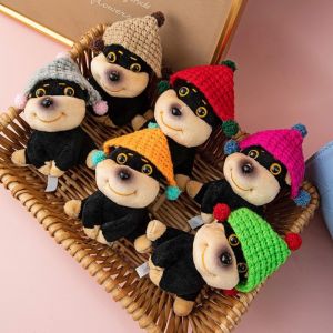 BAIXL Wear Hat Bee Dog Keychain Cartoon Plush Dolls Bee Dog/Dachshund Puppy Doll Figures Kawaii Ornaments Bee Puppy Pendant Friend Gift
