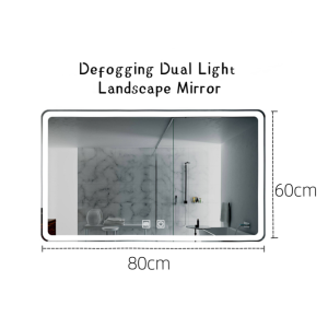 【i.Rumah】 LED Smart Bathroom Mirror touch control rectangular/round mirror for living room/bedroom/bathroom