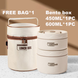 Insulated Bento Box w/Bag Food Thermal lunch Box 304 Stainless Steel Leak-Proof Portable Insulated Food Container Keeps Food Hot Microwave Safe