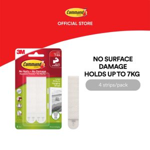 3M™ Command™ Large Picture Hanging Strips 17206 No Surface Damage Holds Up to 7kg 4 pcs/pack For picture hanging