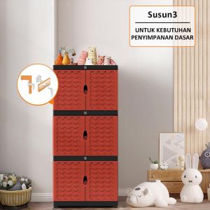 Lemari yang dapat dikunci / lemari plastik susun/ Lemari Plastik Pakaian
