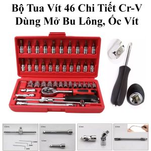Bộ Tua Vít 46 Chi Tiết Cr-V Chuyên Dùng Mở Bu Lông Ốc Vít Sửa Chữa Ô Tô Xe Máy Đa Năng