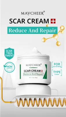 MAYCHEER Scar Cream for Post Burn Surgery Scar Reduction Skin and Stretch Marks Ointment 50g | 100% Safe to Use and Effective
