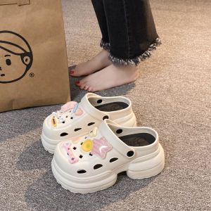 [Free Shipping] 10Cmeva Extra-Thick-Soled Clogs For Women New Summer Beach Slip-On Sandals Suitable For Outdoor Wear And Height-Increasing