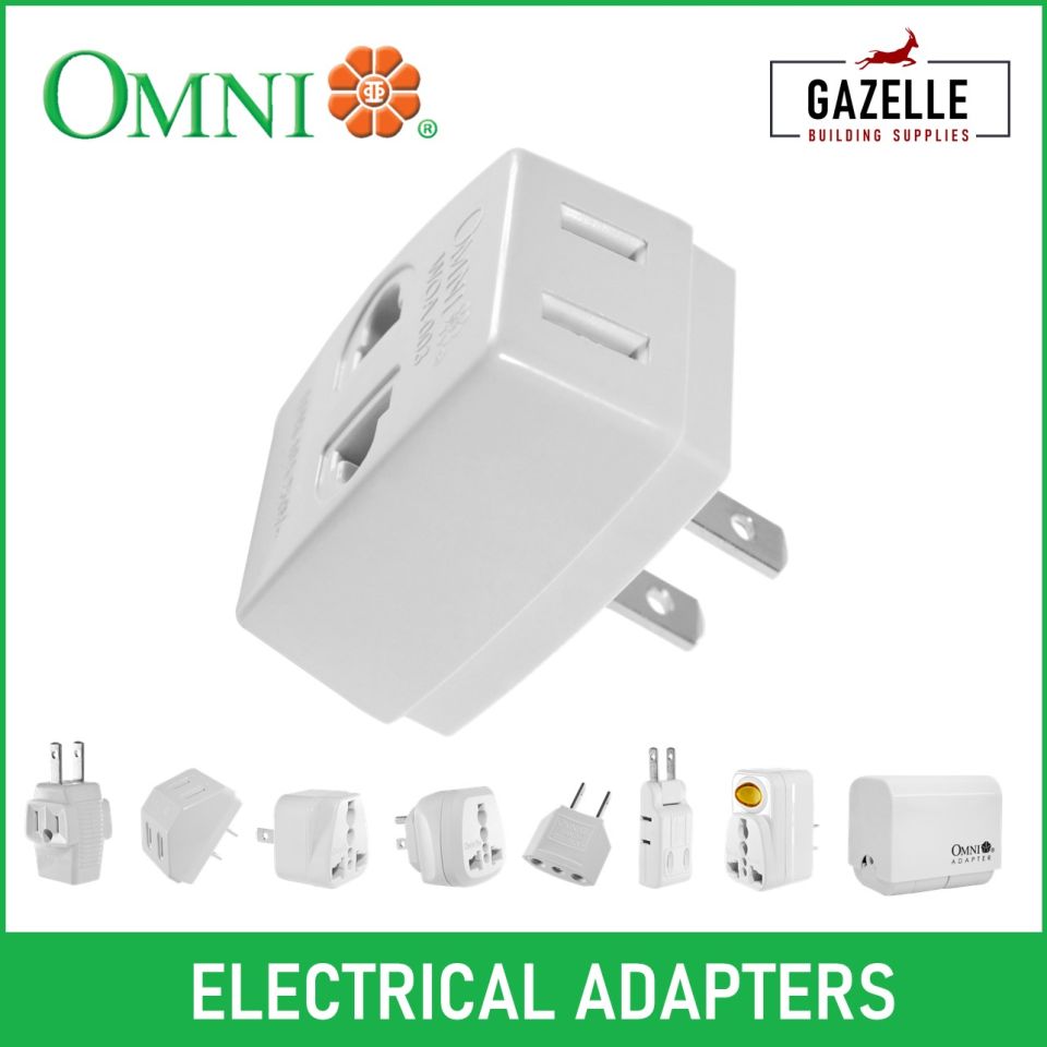 Omni Universal Socket Adapter Plug Adapter Outlet Adapter Travel Adapter Heavy Duty Plug - WUA-002 / WUA-004 / WUA-005 / WSP-003 / WHR-002 / WPR-003 / WTG-007 / WHG-008