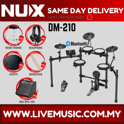 NUX DM-210 5 Piece Full Mesh Digital Electronic Drum Set Head By Remo ( DM210 / DM 210 )