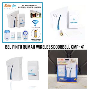 PUSAT GROSIR AS BEL PINTU RUMAH TANPA KABEL WIRELESS JARAK JAUH MANUAL PAKAI BATERAI YANG AWET 2 RECEIVER
