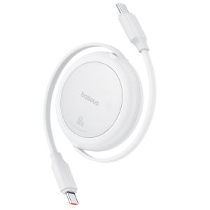 Baseus 60W Retractable USB C Cable For i Phone 15 Pro Max Fast Charging Type-C to Type-C Cable For i Pad Huawei Samsung Macbook