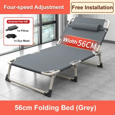 【Ready Stock】KELLER 56/75cm Folding Bed Single Home Office Multifunction Portable Reclining Chair Outdoor Camping Bed Hospital Escort Bed/Katil Lipat/Foldable Bed/Camping Bed Foldable