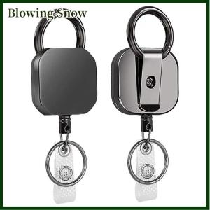 Blowing 1PC 680MM Reinforced Steel Wire Cord Heavy Duty Metal Retractable Carabiner Keychain Belt Badge Reels Clip