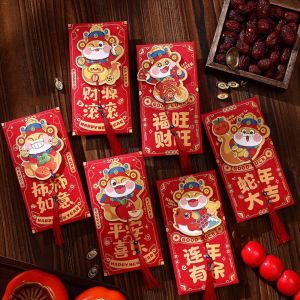 fdgfgg red packet envelope 2026 新年红包 马年红包 大红包 6pcs Hollow Chinese New Year Red Envelope with Tassel 3D Red Packet New Year Decoration Mixed Pattern Lucky Money Bag 2025