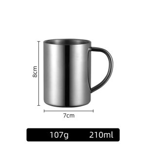 Double Wall Coffee Cup with Lid 304 Stainless Steel Double Bottom Mug Beer Mug Tea Cups Drinking Glasses Thermal Mug Water Mug2026