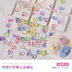 100 Pcs/Set Nail Berlian Imitasi 3D Nail Art Berlian Imitasi 3D Ornamen untuk Manikur DIY