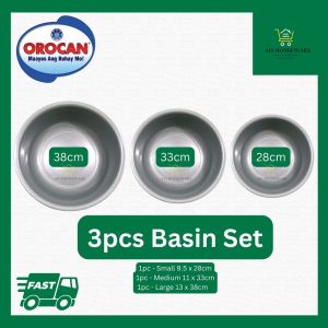 3pcs Basin Orocan Silver Basin Set Multipurpose Heavy Duty Basin | Laundry basin | Babaran | Tub - Orocan#8581S82S83S
