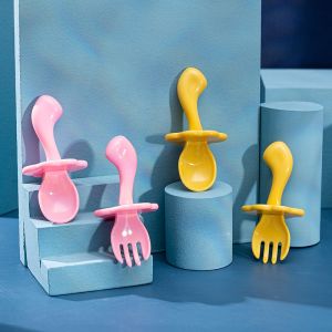 Sudu Garbu Bayi Latihan Training Spoon Fork Set Baby Toddler Feeding Utensils Baby 2pcs Food Grade 宝宝训练勺叉