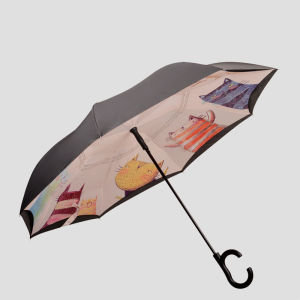 Reverse umbrella/C type long handle/automatic/enlarged/115cm/light weight/vehicle umbrella
