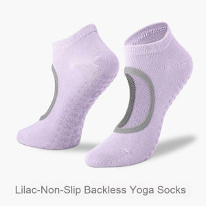 Summer new round head backless yoga socks short tube combed cotton soles dotted fashion indoor beginner sports socks