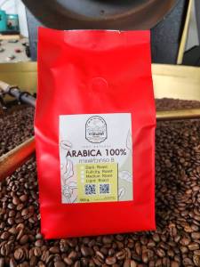 เมล็ดกาแฟคั่วไม่บด/คั่วกลางอ่อนเกรดB500กรัม(Medium roast) อาราบิก้า100%กาแฟเทพสเด็จ