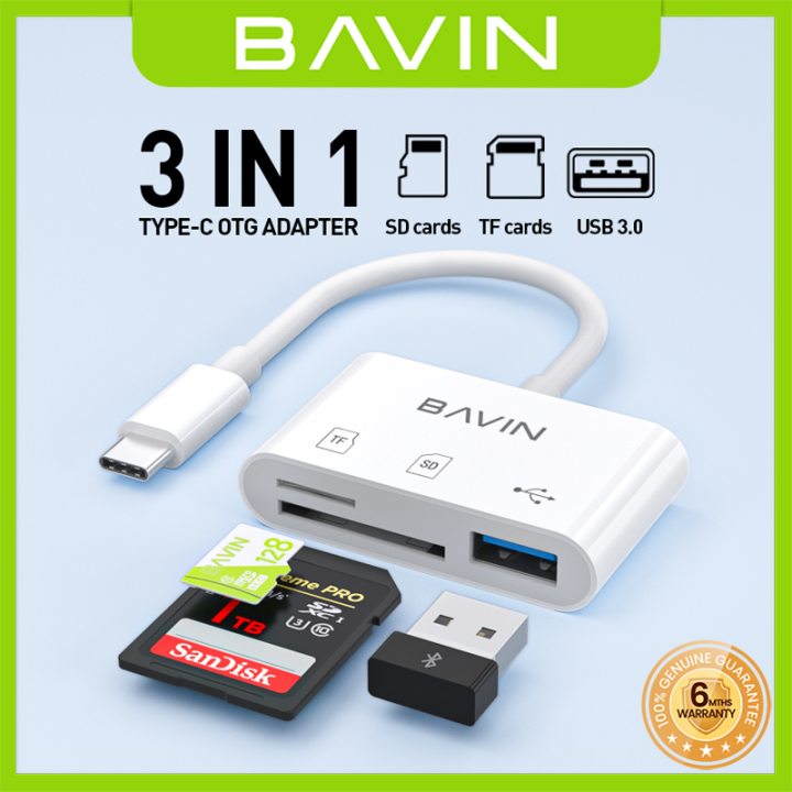 BAVIN O29 3in1 OTG Card Reader Adapter Type-C To TF/SD+USB w/ 5Gbps ...