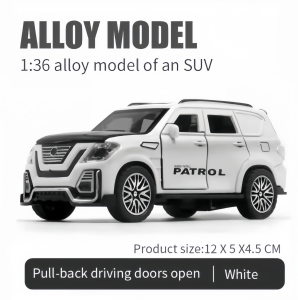 1:36 Nissan Toura SUV Car GTR Die-cast Alloy Car Model Off-Road Vehicle Figurine Simulated Toy High Simulation Toy Car Model Collection Decoration and Display Childrens Car Toy