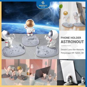 Phone Holder Stand Penyangga Ponsel untuk Meja Pemegang Telepon Astronot Resin Manusia Luar Angkasa Dudukan Smarphone Kreatif Dekorasi Meja Kantor Rumah High Quality