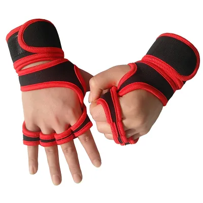 FOCANO 1 Pair Weight Lifting Training Gloves Women Men Fitness Sports Body Building Gymnastics Grips Gym Hand Palm Protector Gloves