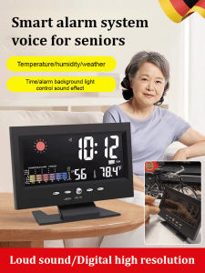 Weather Clock Large Screen Weather Alarm Clock For Home Office/Multifunction Display/Indoor Temperature And Humidity Monitor/Ideal For Adults And Kids