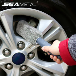 Car Detailing Wheel Wash Brush Microfiber Tire Rim Cleaning Sponge Tools Wet And Dry Auto Accessories