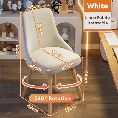 IAKE Dining Chair 360°Rotatable Office Home Chairs Kerusi Tangan Coffee Chair Makeup Chair Solid Wood Chair Armchair Computer Chair Study Chair 餐椅