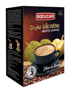 Combo 2 Hộp Cà Phê Sầu Riêng Cà Phê Hòa Tan Vị Sầu Riêng Rock Cafe Thơm Ngon Đậm Vị Durian Coffee 3 in 1 Hộp Giấy 12 gói x 20g Tiện Lợi - Durian White Coffee Hàng Chính Hãng