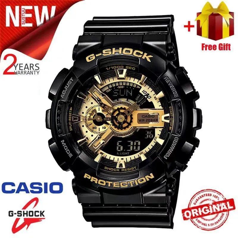 Original OEM G Shock GA110 Men Sport Watch Dual Time Display 200M Water Resistant Shockproof and