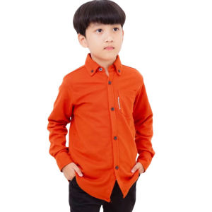 Kemeja Pique Anak Warna Oren Bata | Kemeja Polos Anak Laki-Laki Usia 1-16 Tahun Best Quality