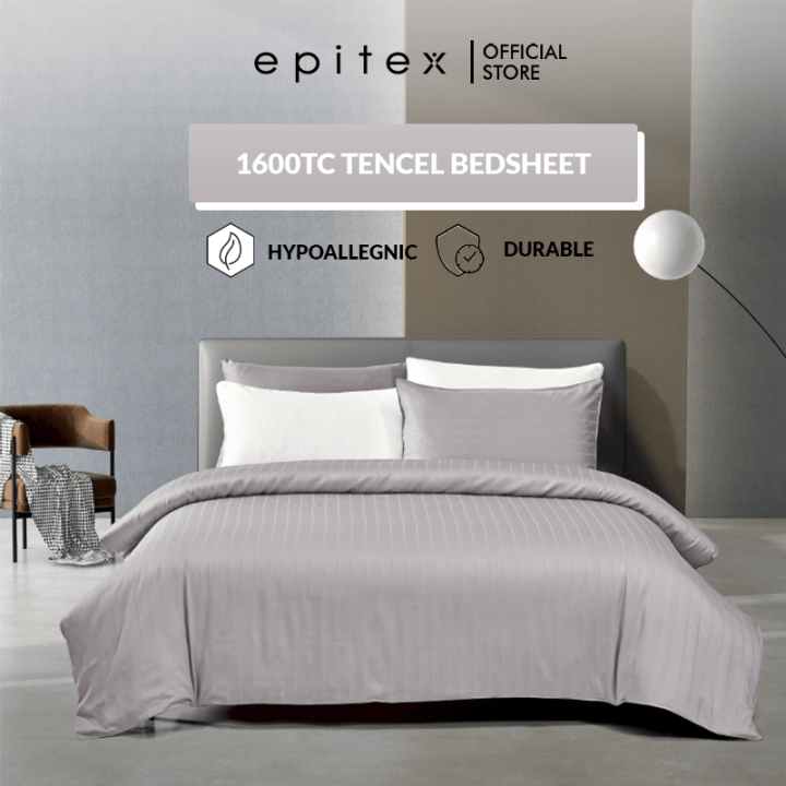 (New Arrival) Epitex 100 Tencel Dobby 1600TC Bedsheet Fitted Sheet Set