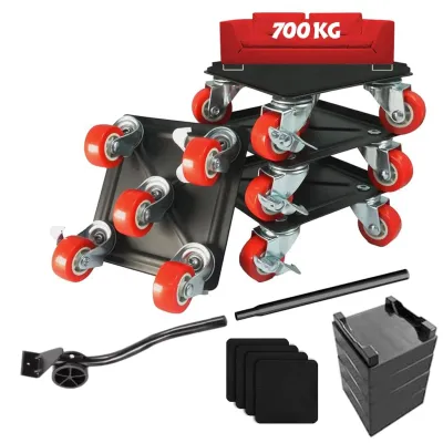 5-Wheel Furniture Lifter Mover Set 700kg Heavy Duty Furniture Move Roller Tools with Anti-Slip for Sofa Wardrobes Washing Machines Fridge Adjustable Height