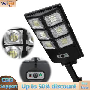 【Vodool Auto Center】 LED Dusk To Dawn Flood Light with Motion Sensor and Remote Waterproof Solar Flood Lamps for Yard Parking Lot Courtyards